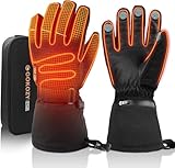 Gokozy Beheizbare Handschuhe für Herren Damen, Motorrad-Handschuhe & Skihandschuhe - 3 Heizstufen, Handwärmer für Wintersport & Wandern, Weihnachts- und Thanksgiving-Geschenk