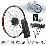 BAFANG 500W E-Bike-Umrüstset vorne - 48V 20' 26' 27,5' 28' 29' 700C Fronthub-Motorset mit E-Bike-Batterie (optional), LCD-Anzeige und PAS-Sensor
