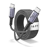SUMPK USB C Kabel 5m, 100W Langes USB C 3.1 Gen 2 Kabel, 20 Gbps Hochgeschwindigkeitsdatenübertragung, 4K Videomonitor Kompatibel mit iPhone 16/15, MacBook Air/Pro, Samsung Galaxy