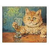 Tischkalender 2025 - Katzenkalender 2025 | Monatskalender Katze | Tischkalender 2025 Niedliche Betrunkene Kätzchen Für Katzenliebhaber, Organisation Und Planung