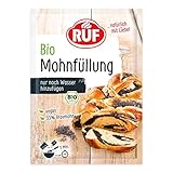 RUF Bio Mohnfüllung, herzhafte Grundlage für Mohn-Kuchen, Mohn-Schnecken & Mohn-Zöpfe, kann mit Wasser oder Milch verwendet werden, vegan, 1 x 150g