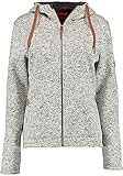 TOM COLLINS Damen Fleecejacke Freizeitjacke Zipper hochgeschlossen mit Kapuze Adisur, Größe:42, Farbe:Mittelgrau