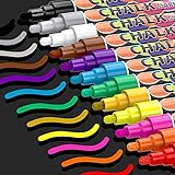 SAKEYR 12 Kreidestifte Kreidemarker für Tafel Abwaschbar, 6mm Fensterstifte,Fenstermalstifte Kinder,Fensterfarbe,Neon Kreide Stift,Tafelstifte,Glasstift,Chalk Marker,Flüssigkreide Bunt,Fensterkreide