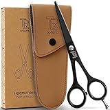 TOLERA® Friseurschere inkl. Etui | Haarschere - scharf & präzise - Unisex Haarschneideschere (schwarz)