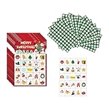 Generic Bingo-Spielekarten, 24 Weihnachts-Bingo-Spielkarten, Feiertags-Winter-Bingo-Karten