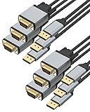 Foboiu DisplayPort auf VGA Kabel, 1,8 m, 6 Stück, VGA zu Displayport Adapter, DP auf VGA-Stecker auf Stecker, vergoldetes Aluminium, für Computer, Monitor, TV, Projektor, kompatibel mit Lenovo, Dell,