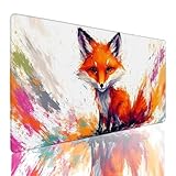 Gaming Mauspad Tier Mauspad XXL 700x400x3mm, Vernähten Kanten Schreibtischunterlage Gelb Mousepad rutschfeste Gummiunterseite Wasserdicht Mauspad Gaming PC Zubehör Mouse Pad für PC, Laptop Büro 71-7