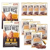 Wild West Beef Jerky 1kg Bundle - Honey BBQ Rindfleisch Snacks in verschiedenen Größen - Beef Jerky high Protein Trockenfleisch, Protein Snack
