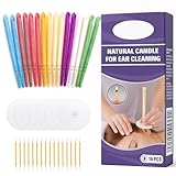KELAV Natürliche Ohrenkerzen 16 Stück, 8 Farben Bienenwachs Ohrenkerzen Kit, Ohrenschmalzentfernung mit 8 Schutzscheiben 16 Wattestäbchen, Ohrkerzen zur Reinigung für Entspannung
