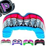 BLOODSHOT Mundschutz, Zahnfleischschutz, belüftete Tragetasche, MMA, UFC, Rugby, Hockey, Karate, Boxen, einfache Passform, Erwachsene, Herren, Damen, Jugendliche, Kinder, Jungen, Mädchen, ab 12