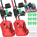 Xiatiaosann Akku Adapter für Milwaukee M18 18V Lithium-Akku, Power Wheel Adapter StromAdapter Converter für DIY Arbeit Lichter, Ride On Truck, RC Spielzeug, Robotik, mit Schalter/Sicherungen, 2 Stück