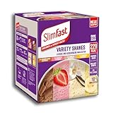 SlimFast Variety Shakes - Protein Shake Probierpaket Gemischt I Diät Shakes zum Abnehmen I 10 Portionen 7x36,5g + 3x37,5g I Eiweiss Protein Pulver, vitaminreiche Trinkmahlzeit