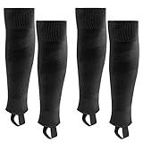 Northdeer Kinder Herren Stutzen Fussballstutzen Stegstrümpfe Fussball Sleeve Fussballsocken 2 Paar (Schwarz M)