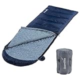 Skandika Deckenschlafsack Dundee Flanell | Baumwolle, Luxus-Qualität, koppelbar, Doppelschlafsack, 3 Jahreszeiten, bis -20°C, 220 x 80 cm/ 220 x 160 cm | Outdoor Camping Schlafsack (Indigo RV Links)