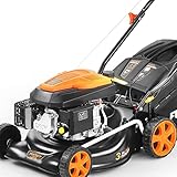 FUXTEC 3in1 Benzinrasenmäher FX-RM4346, 42cm Schnittbreite, 4-Takt Hinterantrieb, Heckauswurf, kugelgelagerte Big Wheel Räder, 40L Grasfangkorb