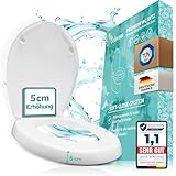 BELAVENA® WC Sitzerhöhung 5cm inkl. Absenkautomatik für bequemes Sitzen & Aufstehen | Erhöhter Toilettensitz aus Duroplast bis 200 kg belastbar | Toilettensitzerhöhung - Raised Toilet Seat