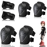 VireEyU Kinder Schutzausrüstung Set, 6 in 1 Knieschoner, Ellenbogenschoner und Handgelenkschützer, Verstellbar und Robust, Ideal für Skaten, Radfahren und Inlineskaten, für 3-18 Jahre