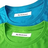 TippTopShop Wäscheetiketten (50) mit Namen zum Einbügeln Bügeletiketten Wäscheschilder Namensschilder Bügeln Beschriftung Wäsche 50 Stück