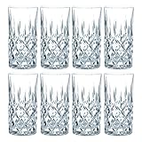 Spiegelau & Nachtmann Nachtmann Noblesse Longdrinkglas Set, 8er Set, Wasserglas, Saftglas, Kristallglas, H 14.8 cm, 375 ml