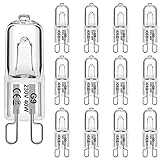 WeshLMPO Glühbirne G9 12 Stücke Halogen G9 40W Dimmbar Halogen Leuchtmittel G9 230V 2700K for Wandlampe, Leuchter, Stehlampe