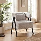 COSTWAY Sessel, Kunstfell Loungesessel mit Lendenkissen & Metallbeinen, Polstersessel bis 150 kg belastbar, bequemer Polsterstuhl für Wohnzimmer, Schlafzimmer & Arbeitszimmer (Grau)