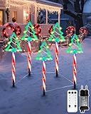 Lamptobe 5 Stück Weihnachtsbeleuchtung Außen - Wasserdicht Weihnachten Weg Lichter mit Fernbedienung Weihnachtsbaum Garten Pfahl Lichter mit 8 Modi, Timer & Memory-Funktion, EU-Stecker