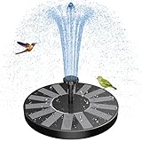 AISITIN Solarbrunnen für den Außenbereich, schwimmend, Pumpe, Solarteich, mit 6 Düsen für Vogeltränke, Aquarium, Garten, Brunnen