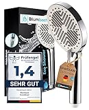 Sparduschkopf - BLUMBACH® Eco Shower, wassersparender Duschkopf mit 3 Strahlarten, Duschkopf wassersparend 6-9 l/min, Shower Head, Handbrause Dusche, Duschbrause sparsam, Testsieger Brausekopf groß