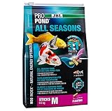 JBL Ganzjahresfutter für Koi, Schwimmende Futtersticks, Saisonfutter, ProPond All Seasons, Größe M, 0,5 kg