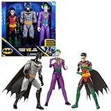 Batman 30cm Figuren-Set aus Batman (Rebirth), Robin und Joker, inkl. Stoffumhang, original Comic-Design