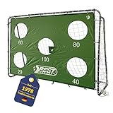 Best Sporting Fußballtor I Fußballtor Kinder 240 cm x 170 cm x 85 cm I Stabil mit Grüner Torwand und 5 Schusslöchern I Hochwertiges Kindertor mit Netz, Torwand & Heringen I Grau Fussball Tor