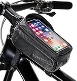 Bicycle Bag,Bicycle Accessories,New Cell Phone Front Rack Bag Holder,Sturdy Design No Deformation,Waterproof,Bicycle Bag,Men's Bicycle Gift Gear,Cell Phone Organizer for Cell Phones up to 6.8' (Black)