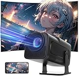 Mini Beamer, HY320 1080P 4K Heimkino Projektor unterstützt WiFi 5G & BT 5.0, Auto Trapezkorrektur Projector, 150-Zoll-Display,180 Grad Drehung, Integriertes Android 11.0 (Schwarz)