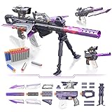 HAUTIK Elektrisch Spielzeug Pistole für Nerf Gun Sniper, 100+ Stil Automatisch Toy Blaster Gun 100 Darts mit Scope, Elektrische Scharfschützengewehr Geschenk für Jungen ab 6-12 Jahre