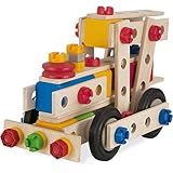 Eichhorn/Heros 100039027 - Constructor groÃe Lok, 100-teilig - Holz-Konstruktionsset - 4 Verschiedene Modelvarianten baubar - Made in Germany