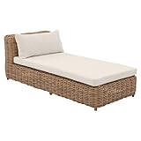 OUTLIV. Gartenliege Versailles Aluminium Polyrattan Spunpolyester Sonnenliege Cream Natur 202x90x76 cm