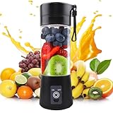 380ml Tragbarer Mixer für Smoothie, Wiederaufladbarer kleiner Mixer für Früchte, Smoothie Maker mit 6 Klingen aus Edelstahl