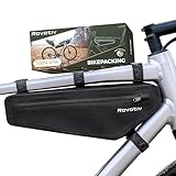 Rovativ® Bikepacking Rahmentasche [2,2 Liter] 100% Wasserdicht - super Fester Halt - Robustes TPU-Gewebe - 2 Fächer - Gravelbike, Rennrad, MTB