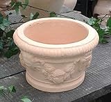 Blumentopf 18 cm Durchmessser, echt Terracotta Terrakotta Kräutertopf Garten Deko Blumenkübel Pflanztopf Tischdeko