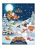 Heidi Schoko-Adventskalender 2024, mit 24 Milchschokoladen-Leckereien, Geschenk für Kinder und Erwachsene, klassisches Weihnachtsdesign