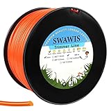 SWAWIS Trimmerfaden Rasen Mähfaden 2,0mm/340M Ersatzfaden Rasentrimmer Ersatz-Trimmer Leine Nylonfaden Motorsense Trimmerschnur für Weed Grass Yard oder Garden, Orangerot