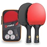 Tischtennis Set, 2 Tischtennisschläger Profi, 3 Tischtennis Bälle und Tragetasche, Ping Pang Set Ideal für Anfänger, Familien und Profis