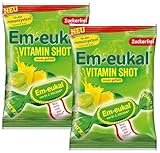 Em-Eukal Vitamin Shot Sauer gefüllt – zuckerfreie Bonbons – 2x75g Doppelpack – mit wichtigen Vitaminen für das Immunsystem – inkl. Naschwerk® Sticker