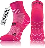 sesto senso 3 Paar Laufsocken Baumwolle Sportsocken Damen Herren Bunte Sport Socken 39-42 Pink