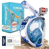 Die Preisgekrönte KAIMANA® Schnorchelmaske Kinder inkl. Tragetasche - absolut CO₂ sichere Tauchmaske Kinder - Tauchermaske - Taucherbrille Kind 4 Jahre - Schnorchelmaske