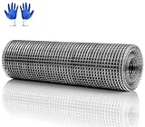 Mbsomnus Drahtgitter 30 cm x 6,5 m Wühlmausgitter für Hochbeet Maschendraht Rolle Verzinkt Volierendraht Kaninchendraht Maschenweite 6mm Nagetier Drahtgeflecht Hasendraht für Haus Garten Füllen Lücken