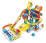 VTech Marble Rush - Racing Set M200 E - Interaktives Kugelbahn-Set mit Licht und Sound, spannenden Bahnelementen, Aufbaumöglichkeiten und Wegführungen - Für Kinder von 4-12 Jahren