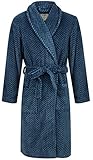 John Christian Superweicher Fleece Morgenmantel mit Fischgrätmuster, Herren (L)