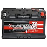 BlackMax AGM Autobatterie 12V 85Ah Start-Stop Batterie VRLA ersetzt 80Ah 75Ah