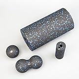 PHYSIQ Faszienrolle Set 4 x Faszienrolle Wirbelsäule Foam Roller | Massageroller Pilates Rolle Klein Faszienrolle Weich Massagerolle Blackroll Ball | Yoga Rolle Rückenrolle Pilatesrolle